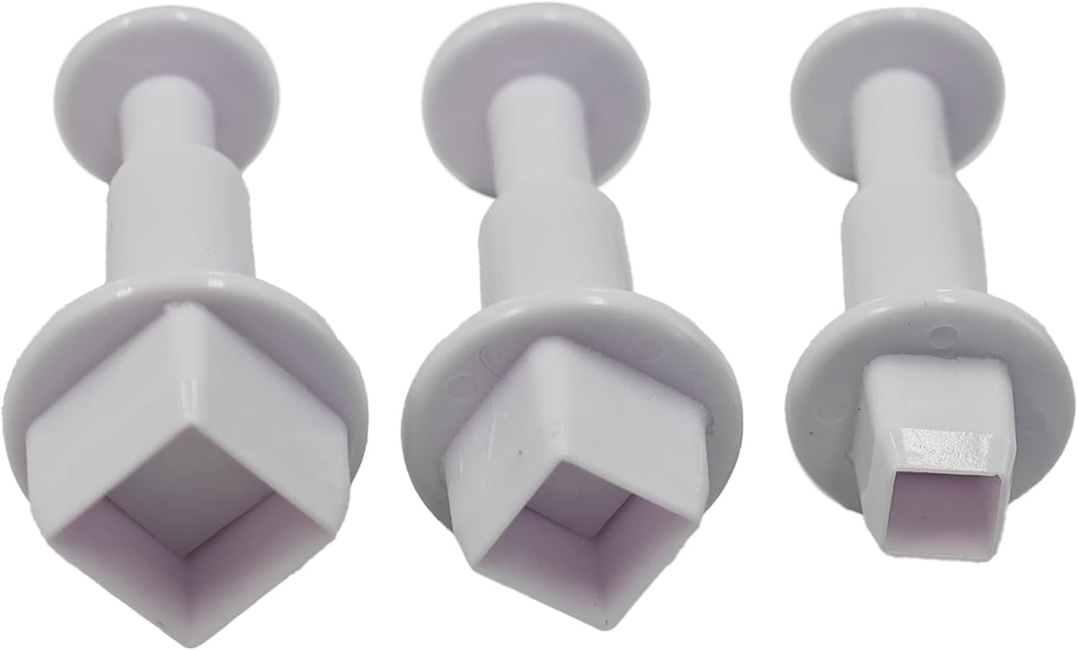 pson 3Pcs Plunger Cookie Cutter Set, Mini Plastic Biscuit Molds for Cake Decorating, Baking