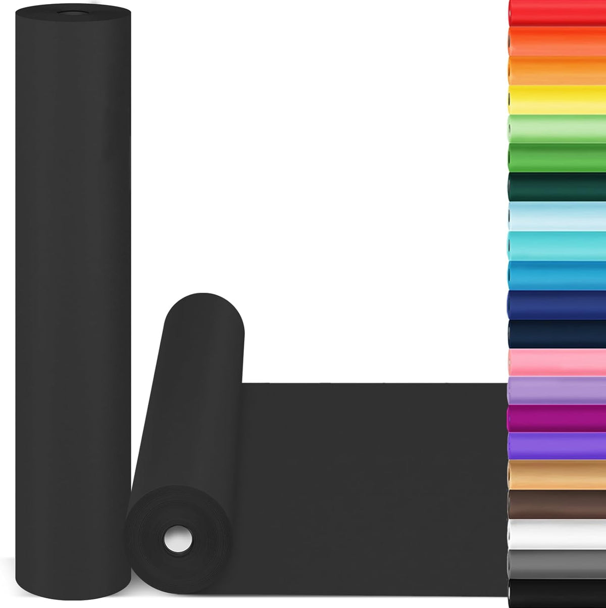 Black Wrapping Paper, 15"×900" (75FT) Art Paper Craft Kraft Paper Roll for Poster Bulletin Board