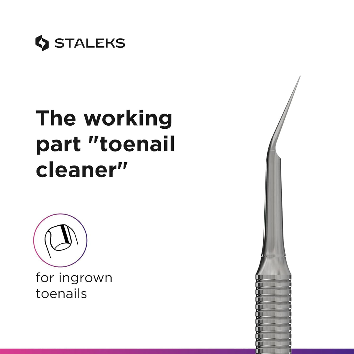 Staleks Pro Expert 20 Pedicure Curette Type 1 – Hemisphere Curette and Toenail Cleaner – Stainless