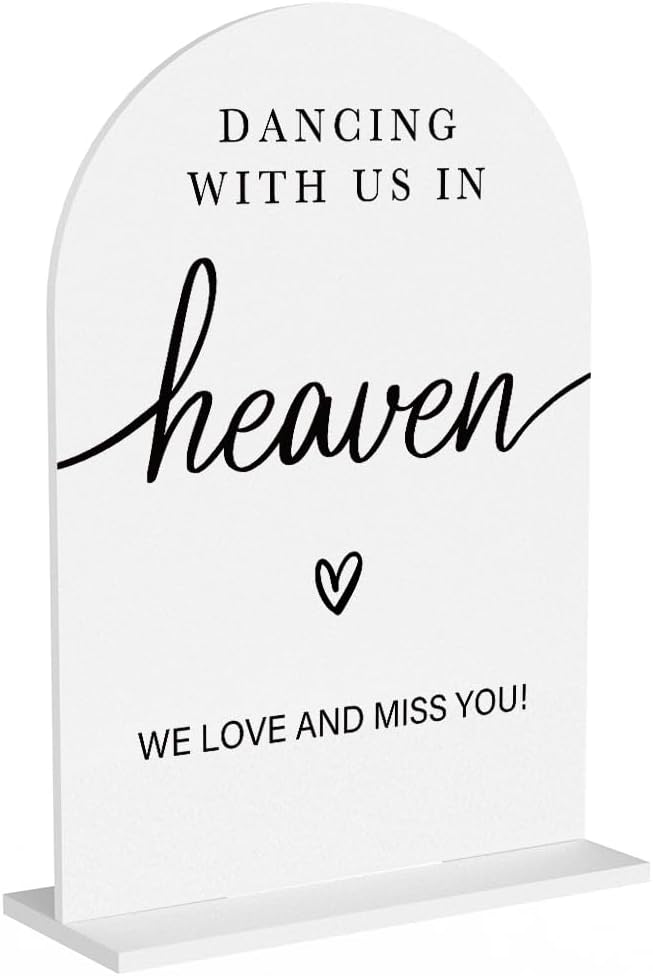 Acrylic Wedding Sign Dancing With Us In Heaven Sign for Wedding Wedding Signs for Ceremony Modern