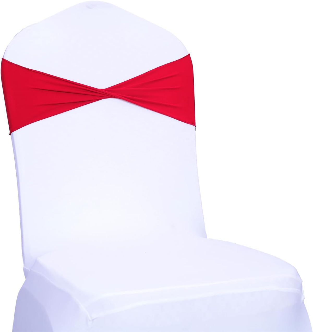 MDS Pack of 10 Spandex Chair Sashes Bows Elastic Stretch Dining Chair Bands Ties Without Slider