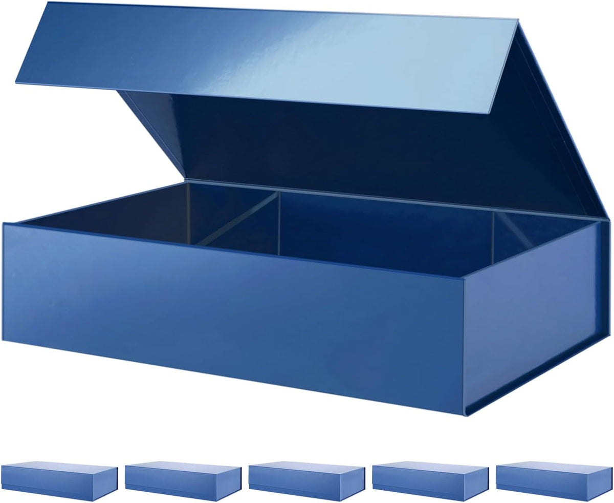PACKHOME 6 Extra Large Gift Boxes 17.5x11.3x4.3 Inches, Sturdy Shirt Boxes with Magnetic Lids for