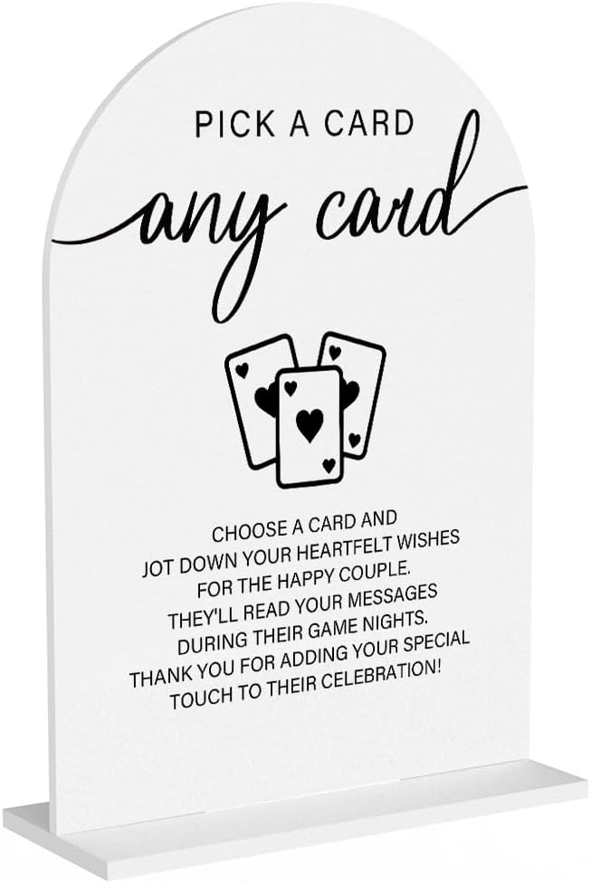 Acrylic Wedding Sign Pick A Card Sign for Wedding Wedding Signs for Ceremony Modern Calligraphy