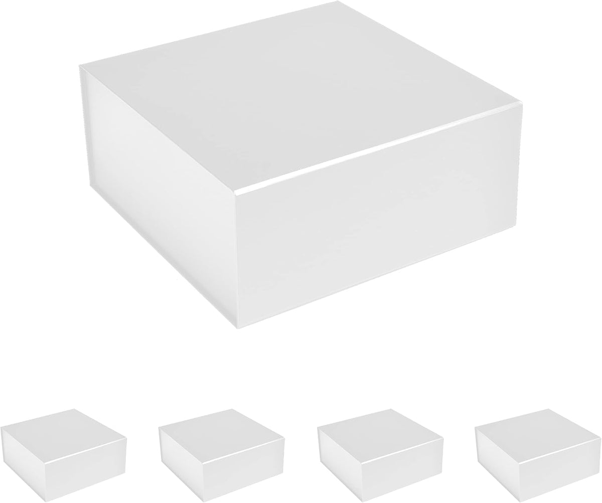 CECOBOX - Gift Boxes with Lids for Presents 6"x6"x2.75" - Matte, Collapsible Magnetic Closure Gift