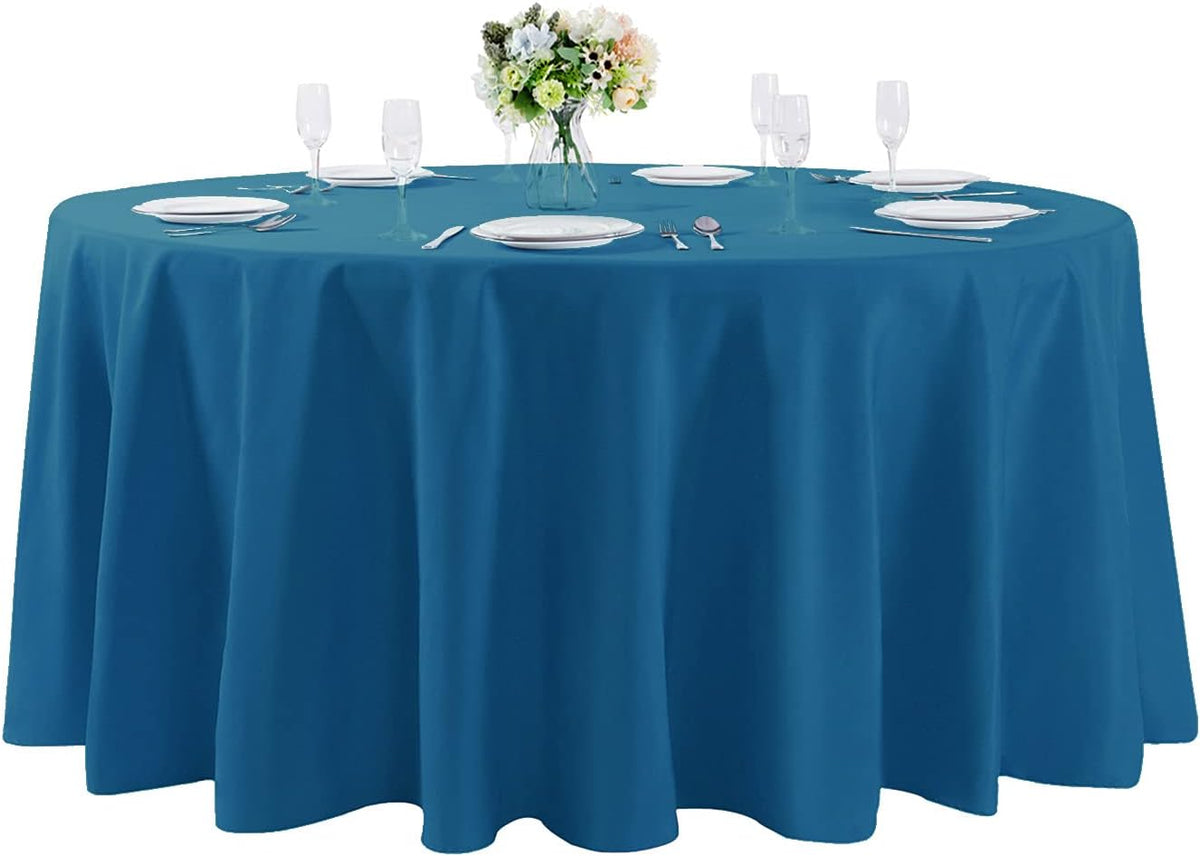 120 inch Round Tablecloth Washable Polyester Table Cloth Decorative Table Cover for Wedding Party