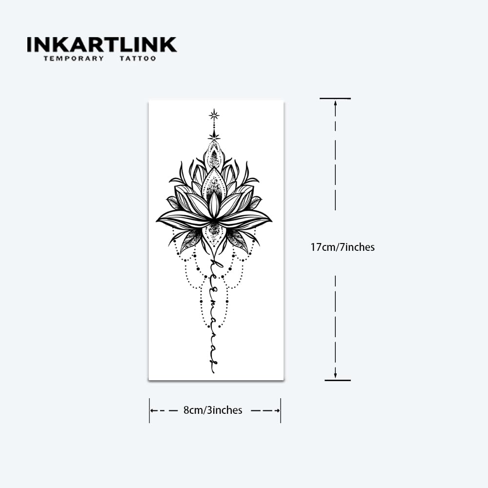 INKARTLINK Tattoo Tech, 2 Sheets Large Semi Permanent Tattoo, Adult Art Design Temporary Tattoos