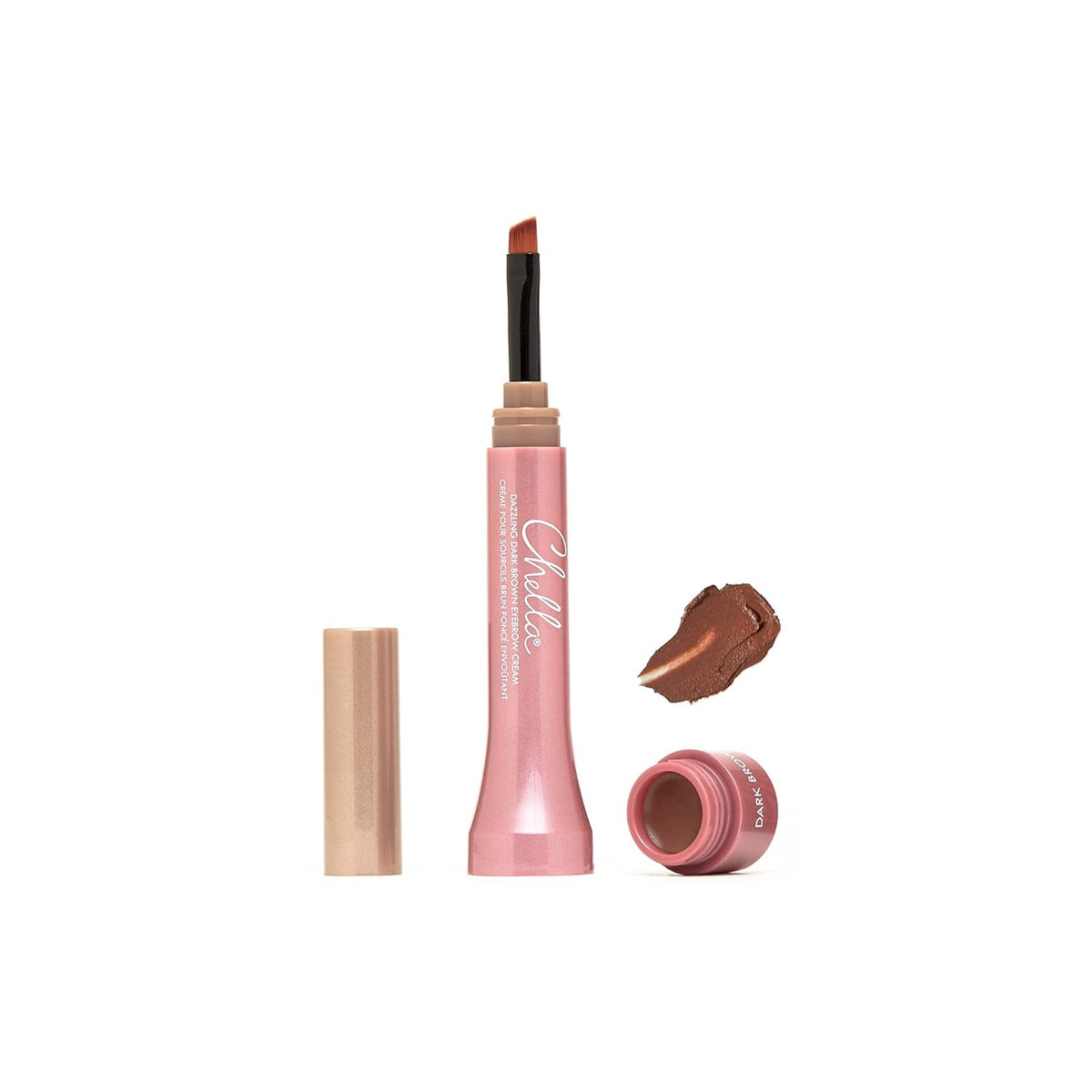 Chella Eyebrow Cream, Dazzling Dark Brown - Vegan, Cruelty Free, Paraben Free, Gluten Free Eyebrow