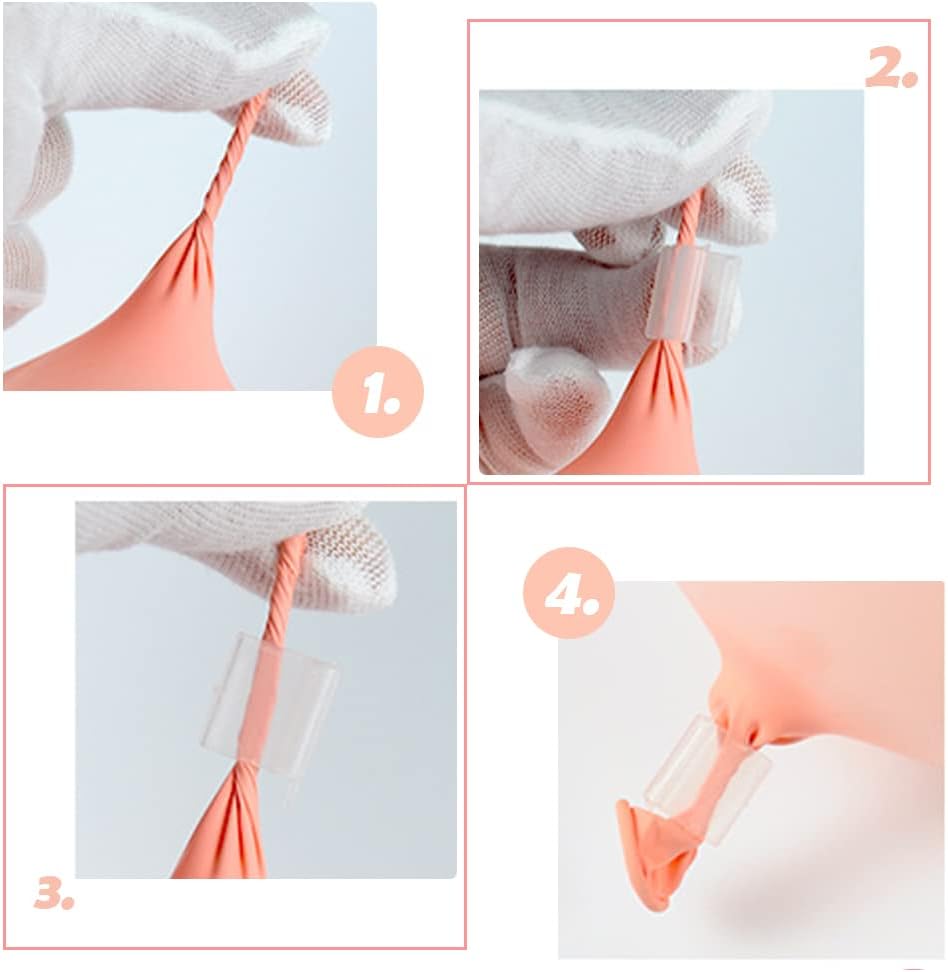 200 Pcs Balloons Mouth Clamp Transparent Balloon Closure the V-shaped Balloon Clip Plastic Balloon