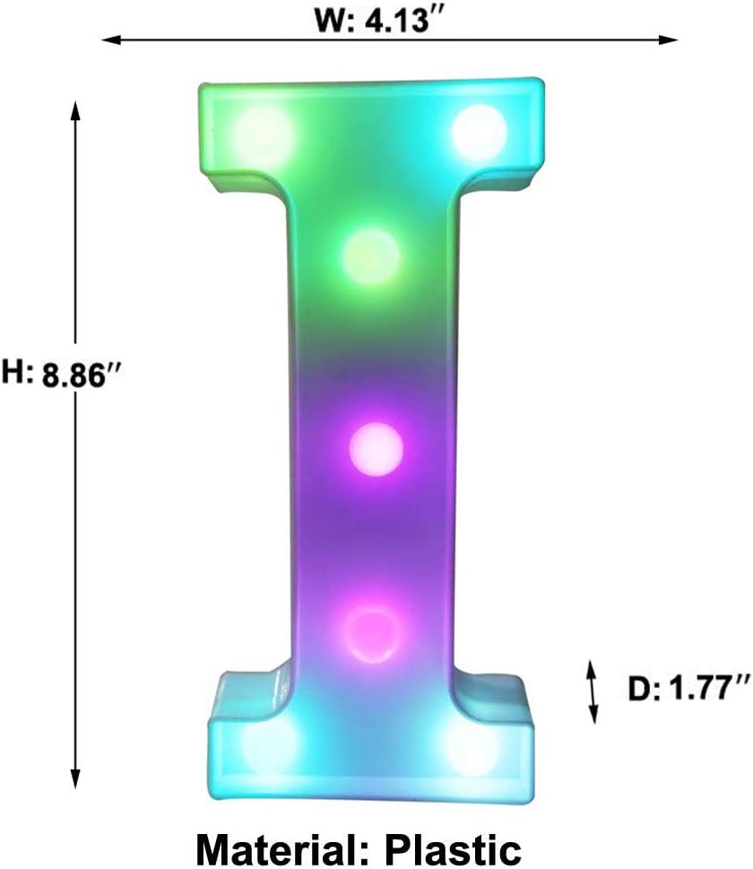 Pooqla Colorful LED Marquee Letter Lights with Remote – Light Up Marquee Signs – Party Bar Letters