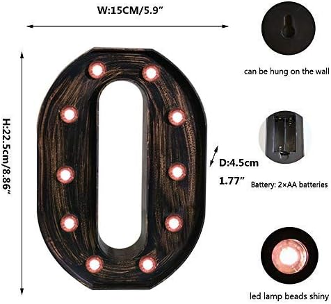 OYCBUZO Golden Black Led Marquee Letter - Industrial, Vintage Style Light Up Alphabet Letter Sign