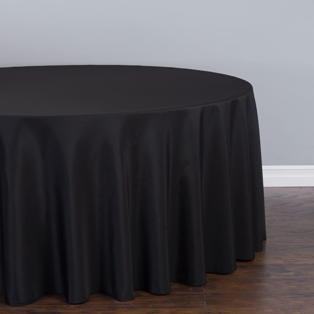 LTC LINENS 2 Pack 108 Inch Round Tablecloth Black - Great for 48 Inch Round Table Floor Length