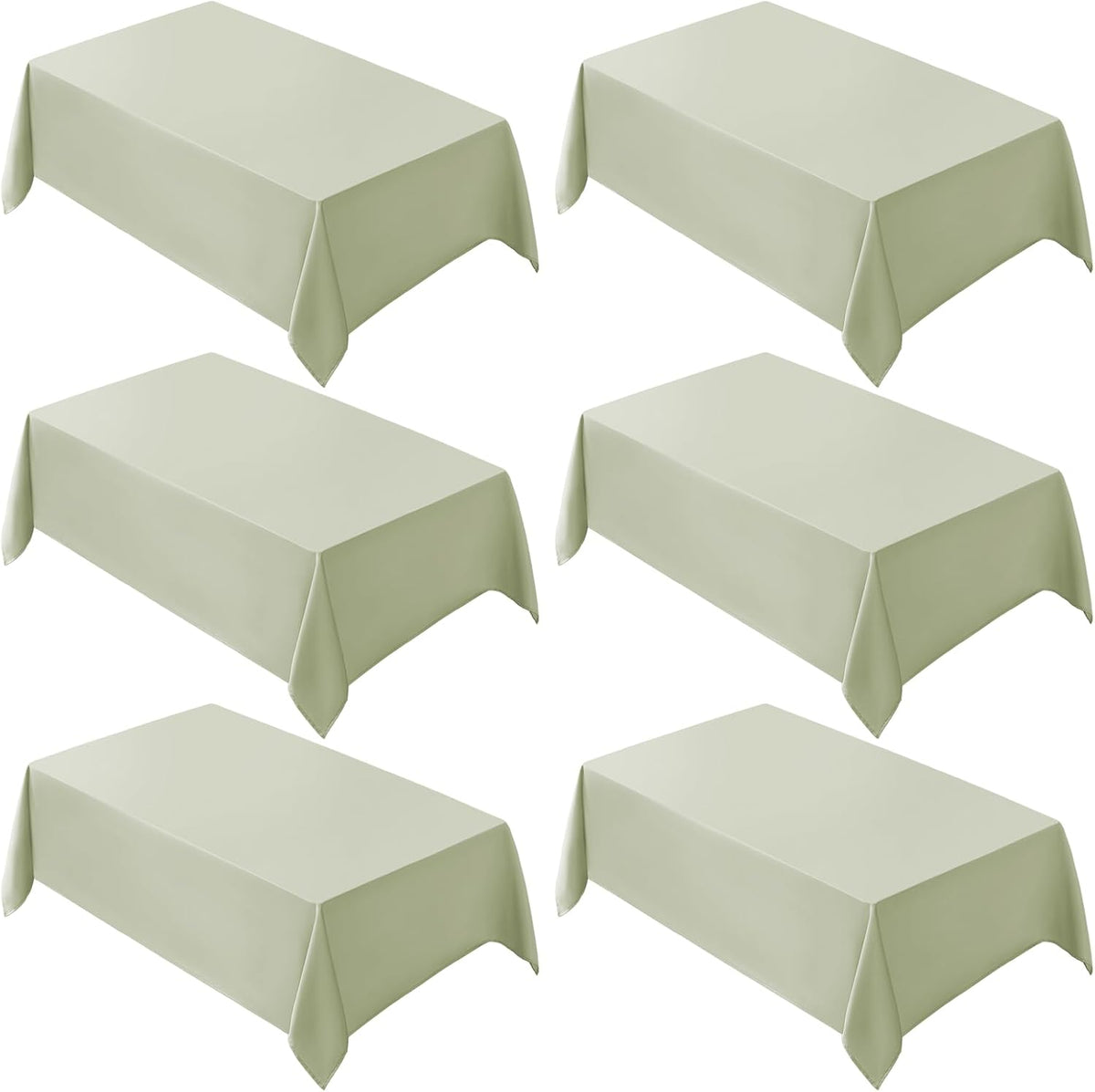 VidaFete Tablecloth 6 Pack 90 * 132inch Rectangle Table Cloth Polyester,Stain Wrinkle Resistant