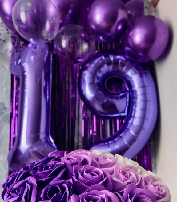 40 Inch Big Purple 9 Balloon Number, Jumbo Giant Happy 9th 19 29 39 49 99 Birthday Party