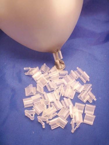 PMU Balloon Accessories for Mylar and Latex Balloons Clear/Transparent Balloon Clips No Tying