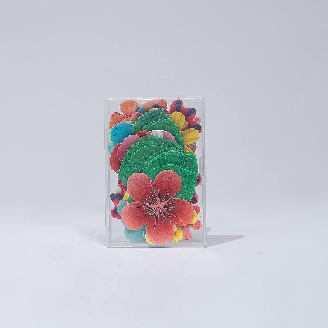 Edible Flowers Edible leaves 55pcs Wafer Paper Cake Cupcake Toppers for Decorating Rice Paper