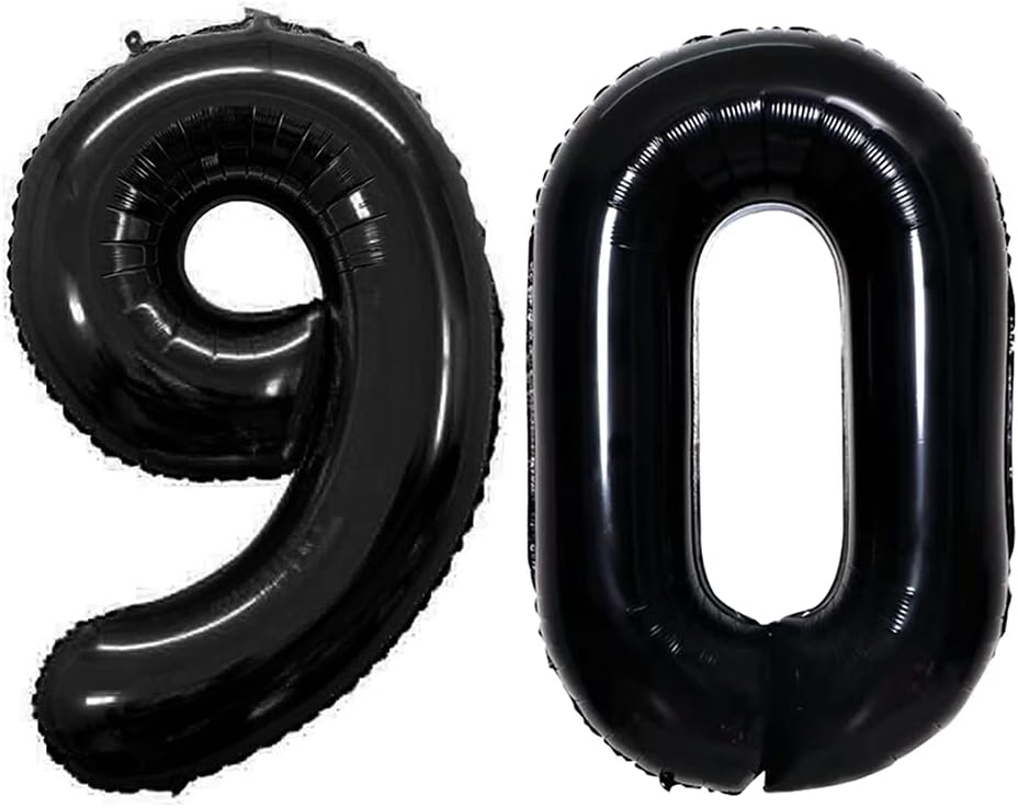 GOER Number 90 Balloons for 90th Birthday Party Decorations,42 Inch Jumbo Foil Helium Balloons for