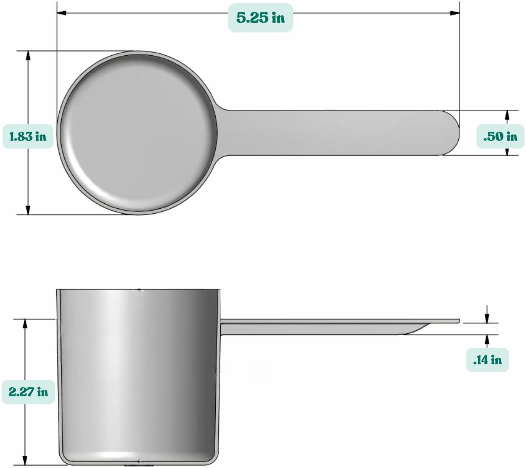 82 mL (82 CC | 2.77 Oz.) Long Handle Scoop for Measuring Coffee, Pet Food, Grains, Protein, Spices