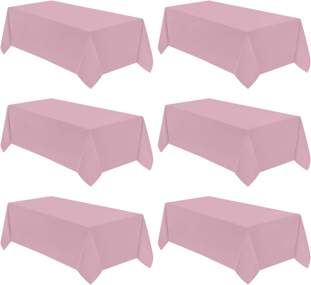 VidaFete Tablecloth 6 Pack 90 * 132inch Rectangle Table Cloth Polyester, Stain Wrinkle Resistant