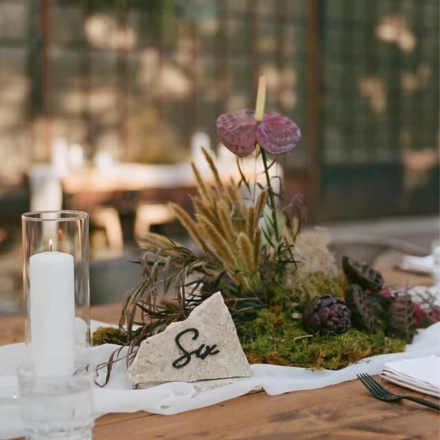 Cursive Wedding Table Number SET, DIY thin modern Black or White acrylic cutouts with silicone glue