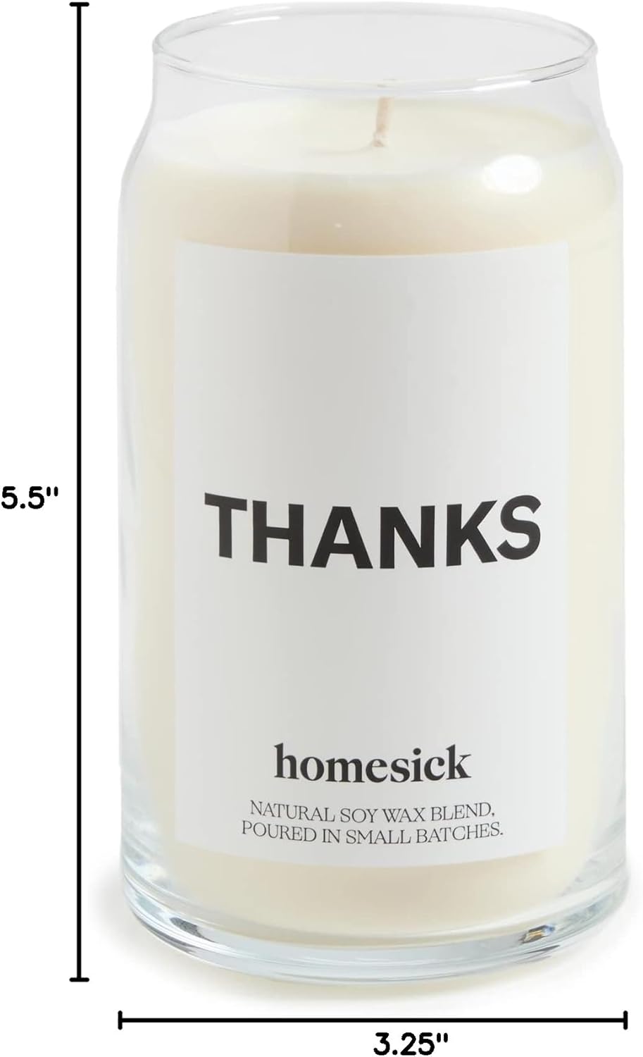 Homesick Scented Candles for Home (Thanks) - 13.75 oz Long-Lasting Soy Wax Blend Jar Candle Gifts
