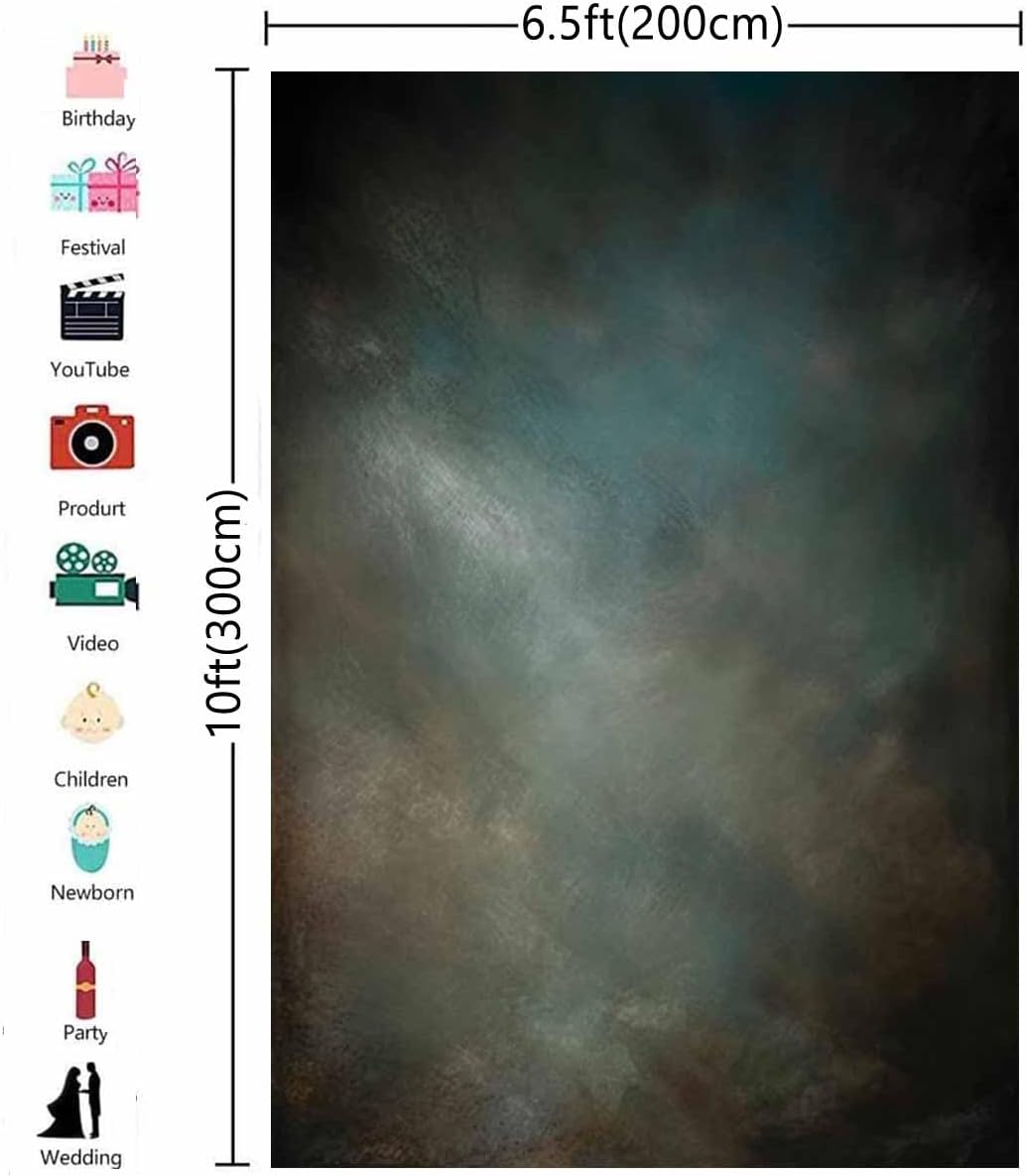6.5x10ftAqua Backdrops Portrait Backdrops for Photography Mottled Photo Background