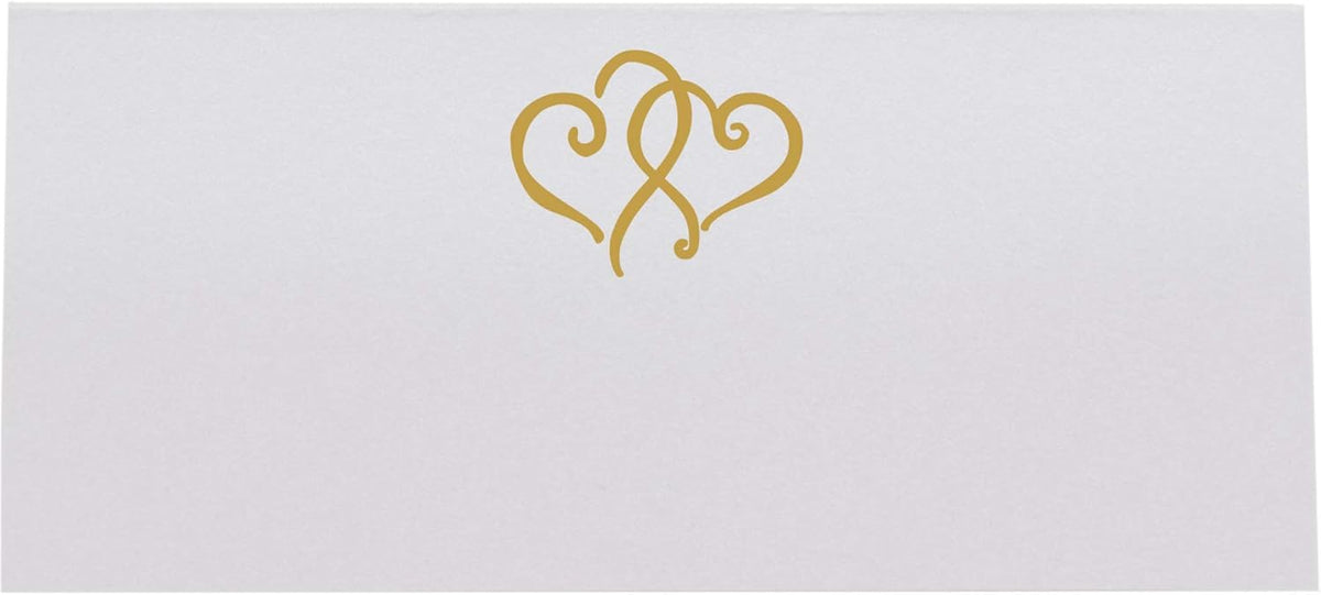 Linked Hearts Printable Place Cards, Gold (Choose Color), Set of 150 (25 Sheets), Laser & Inkjet