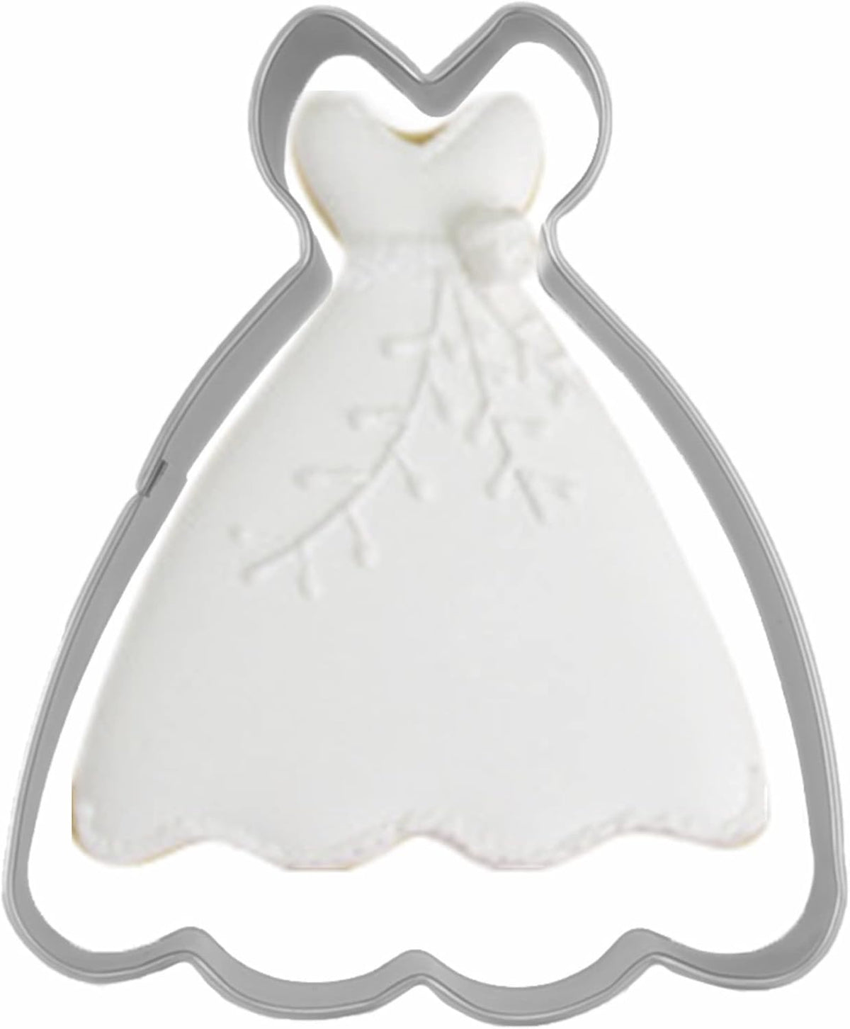 Large Size Dress Shaped Cookie Cutter, Stainless Steel Strapless Princess Dress Wedding Dress