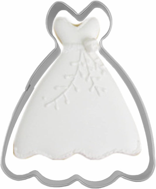Large Size Dress Shaped Cookie Cutter, Stainless Steel Strapless Princess Dress Wedding Dress