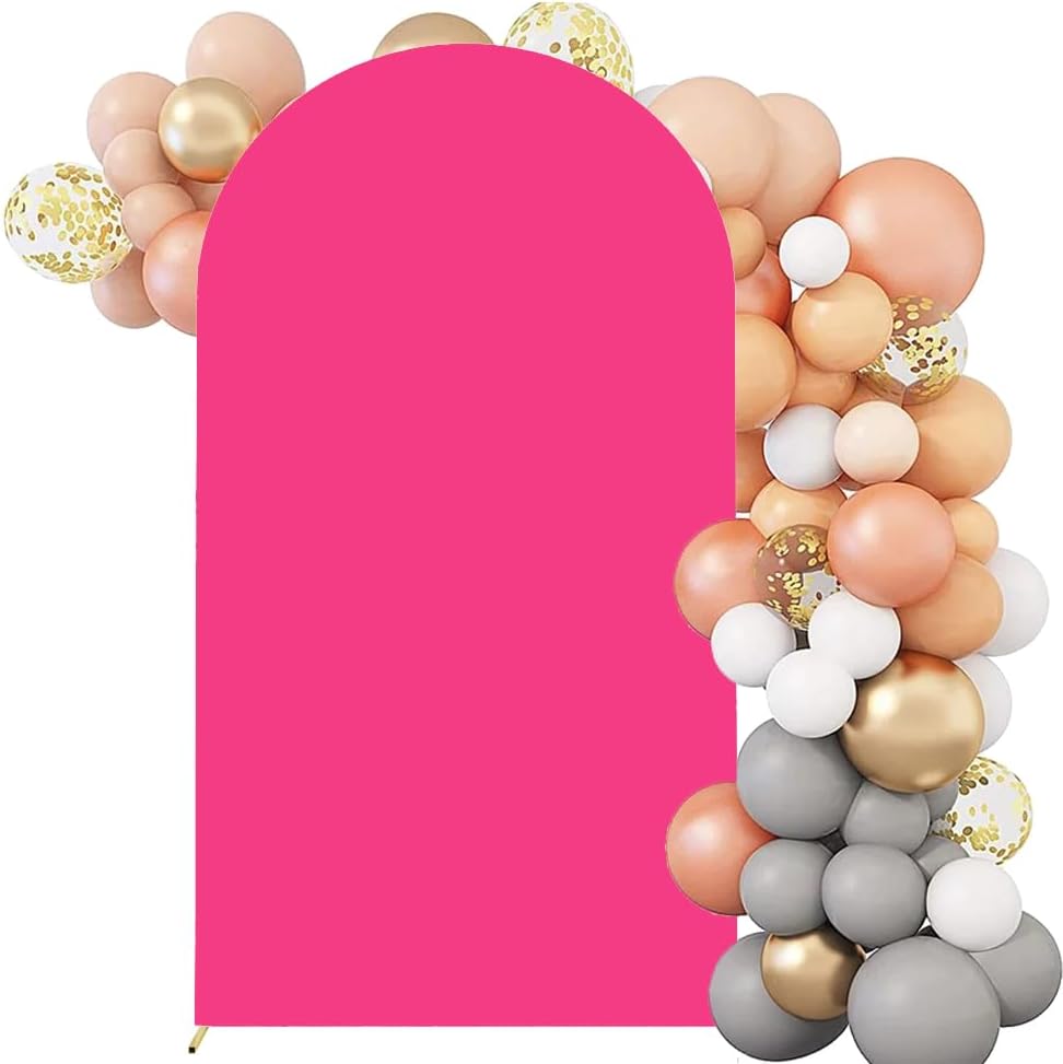 Hot Pink Arch Backdrop Wedding Arch Cover Double Sided Spandex Cover Decorations for Baby Shower