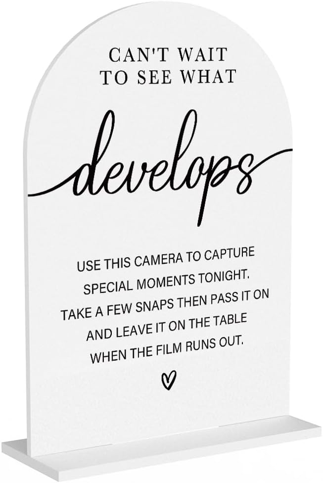 Acrylic Wedding Sign Can't Wait to See What Develops Sign for Wedding Wedding Signs for Ceremony