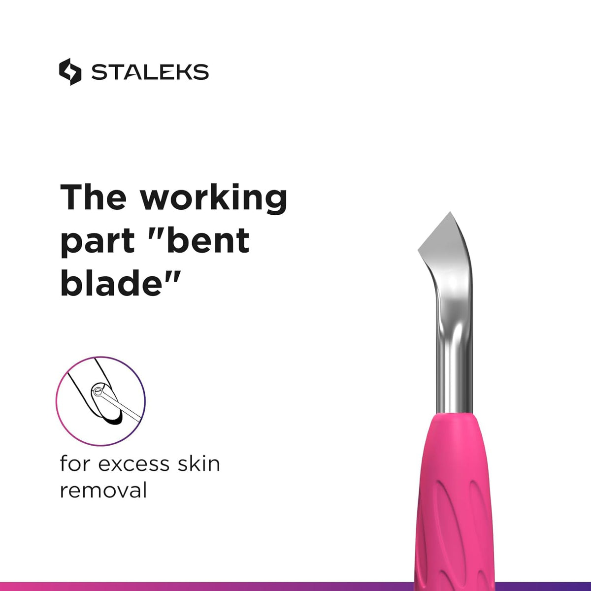 Staleks Manicure pusher Gummy with silicone handle UNIQ 10 TYPE 4.2 – Stainless Steel