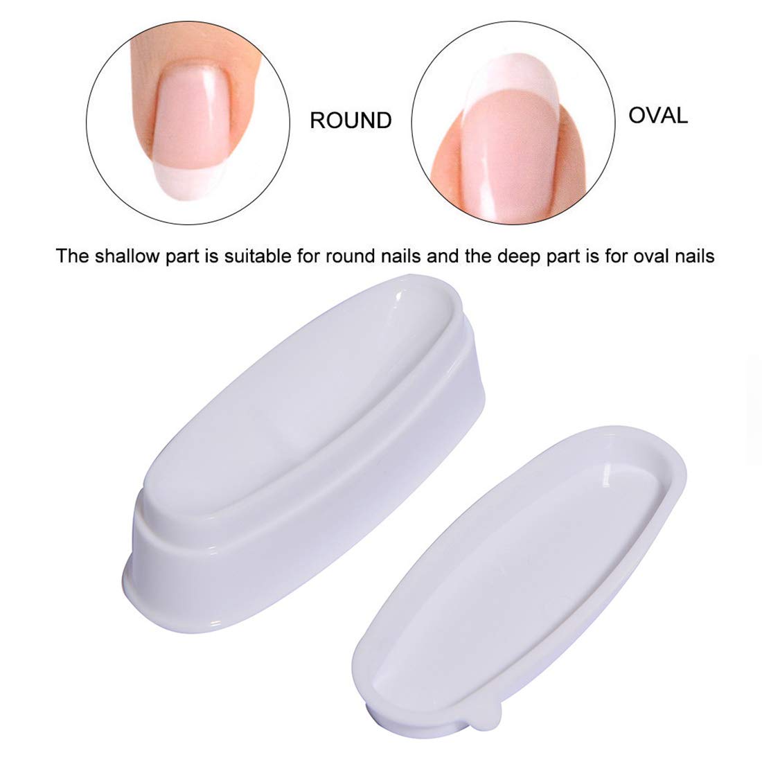 ABS Durable Easy French Dip Tray Dipping Powder Container Dual Use for Short Extended Nails Molding
