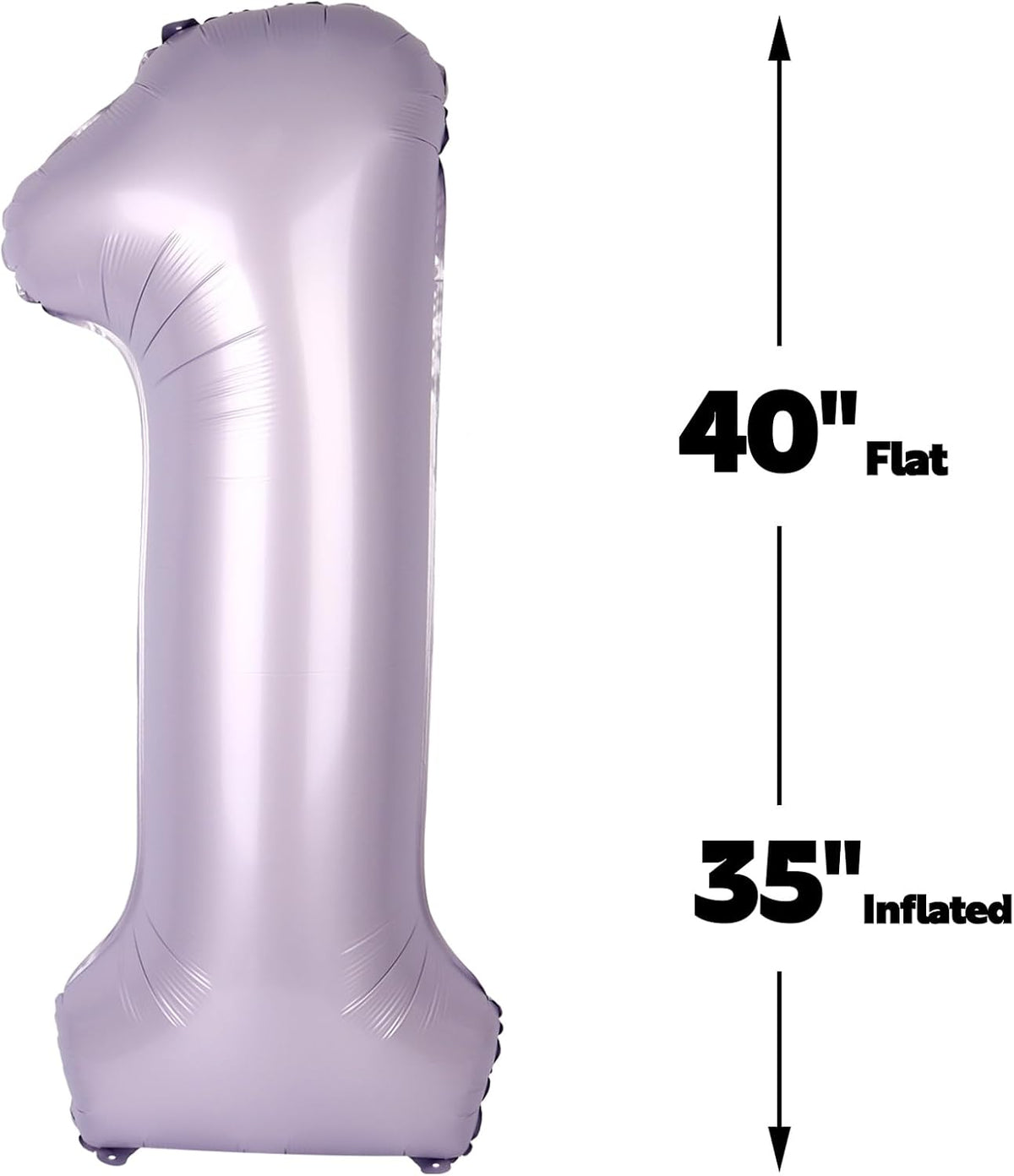 Lilac Number 1 Balloon 40 inch, Number 1 Birthday Balloons for Boy Girl, Lavender Foil One Balloon