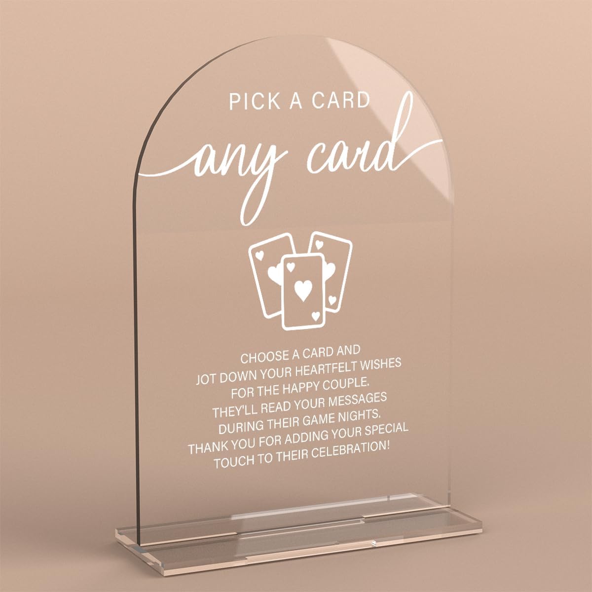 Acrylic Wedding Sign Pick A Card Sign for Wedding Wedding Signs for Ceremony Modern Calligraphy