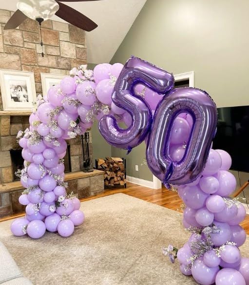 Purple 40 Inch 0 Number Balloons, 0 Decorations for 10 20 30 40 50 60 70 80 90 100Birthday, Foil