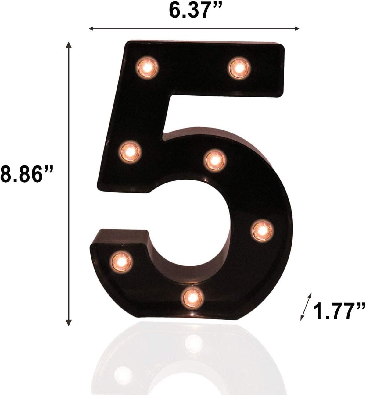 OYCBUZO Light Up Black Alphabet Marquee Number Sign LED Marquee Number Lights Sign for Night Light