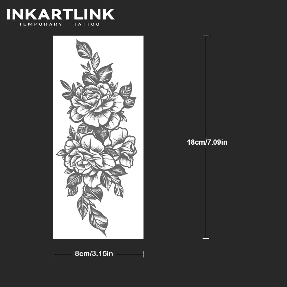 INKARTLINK Tattoo Tech, 2 Sheets Large Semi Permanent Tattoo, Temporary Tattoos, Last 1-2 Weeks