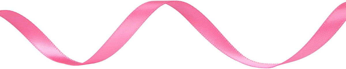 Ribbli Double Faced Hot Pink Satin Ribbon,1/4” x Continuous 25 Yards,Use for Bows Bouquet,Gift
