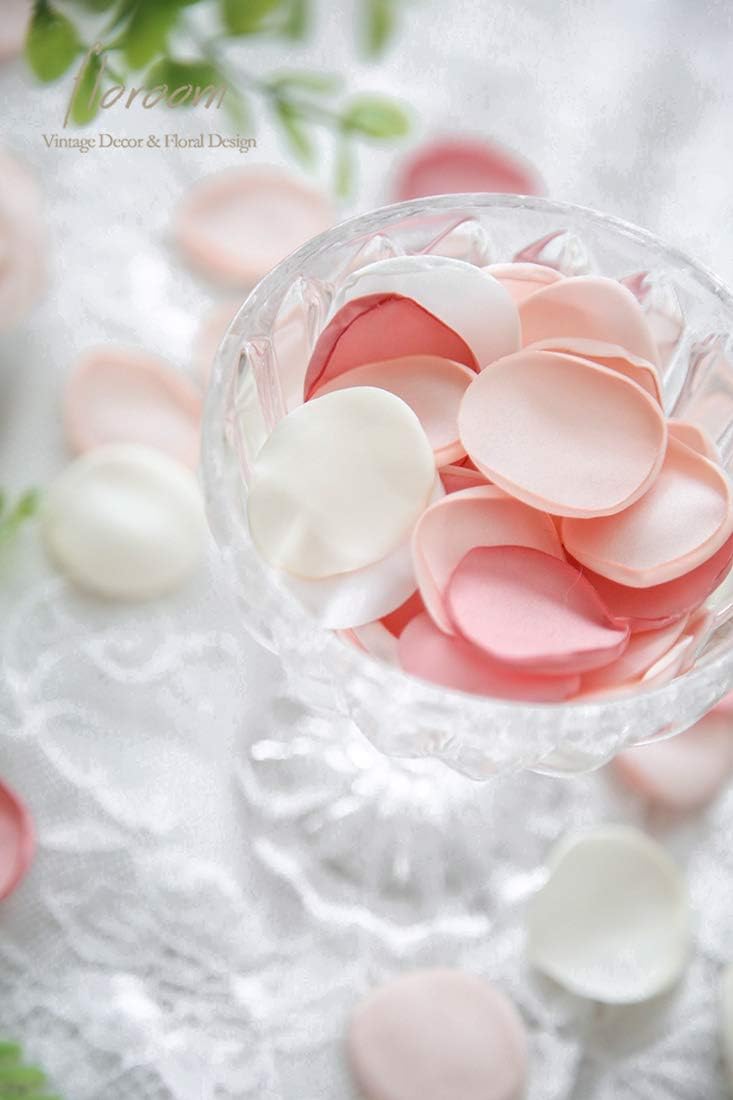Floroom 300pcs Rose Petals Blush Pink Faux Silk Flower Petals for Wedding Flower Girl Basket Aisle