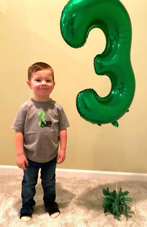 40 Inch Green 3 Large Number Balloon, 3 13 23 30 33 36 Green Birthday Party Decorations, Number