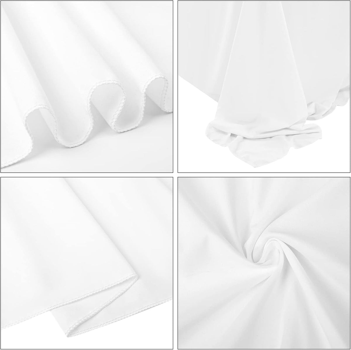 10 Pack Polyester Tablecloths, White 90 x 156 Inch Polyester Table Cloth for 8 Foot Rectangle
