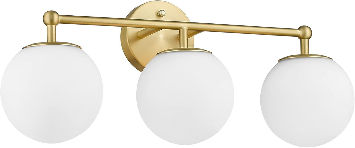 Gold Vanity Light for Bathroom, Modern Bathroom Light Fixtures Over Mirror Brushed Gold Vanity