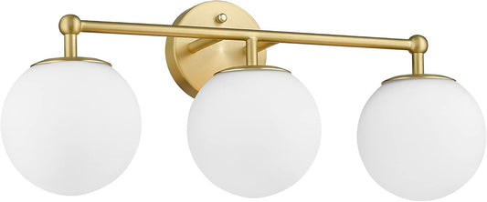 Gold Vanity Light for Bathroom, Modern Bathroom Light Fixtures Over Mirror Brushed Gold Vanity