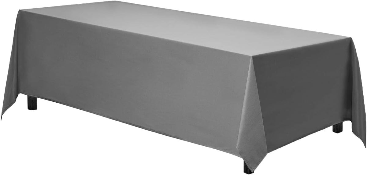 Gee Di Moda Rectangle Tablecloth - 90 x 156 Inch Charcoal Table Cloth for 8 Foot Table with
