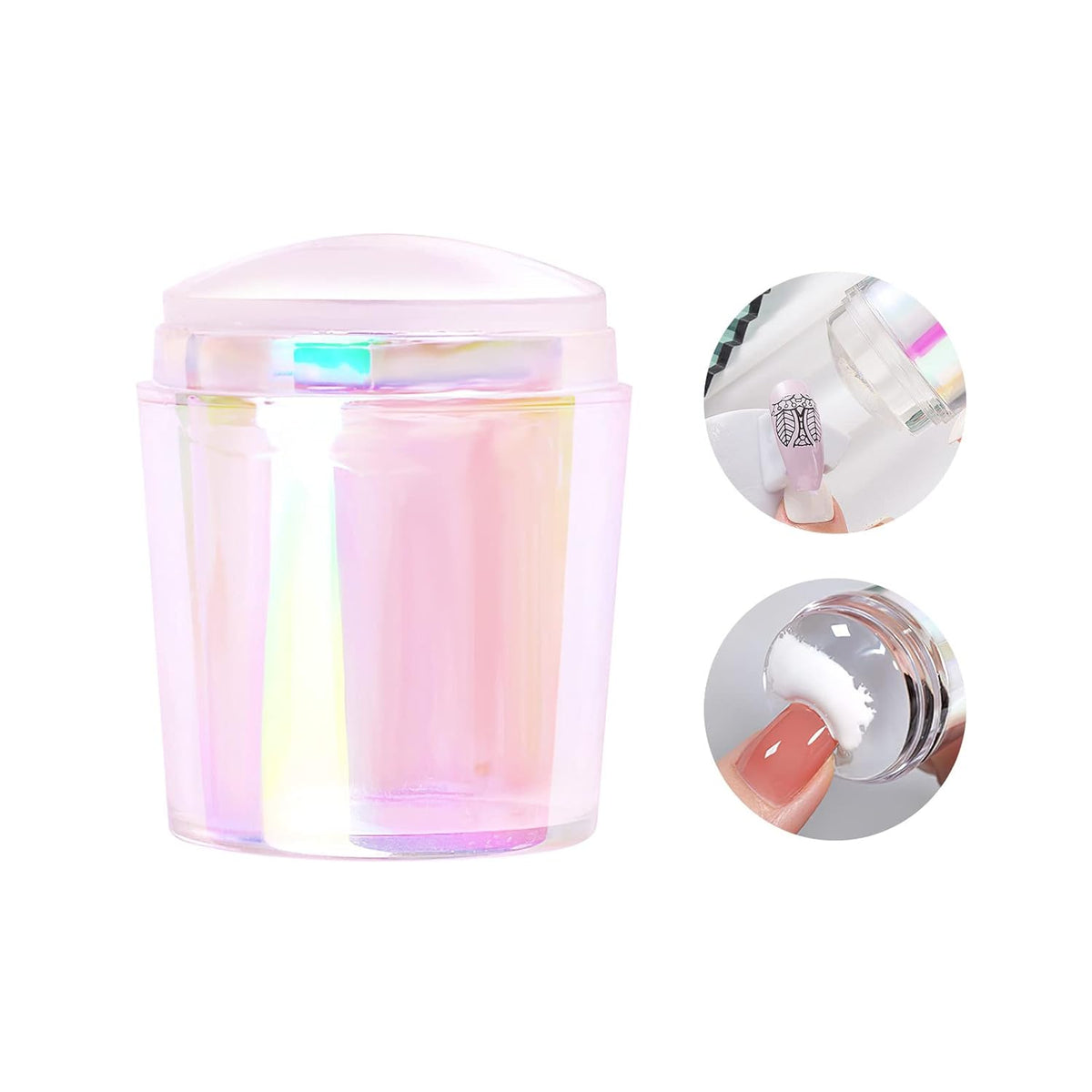 Nail Art Stamper Clear Silicone Stamping Jelly with Scraper - Transparent Nail Decor Tool for DIY