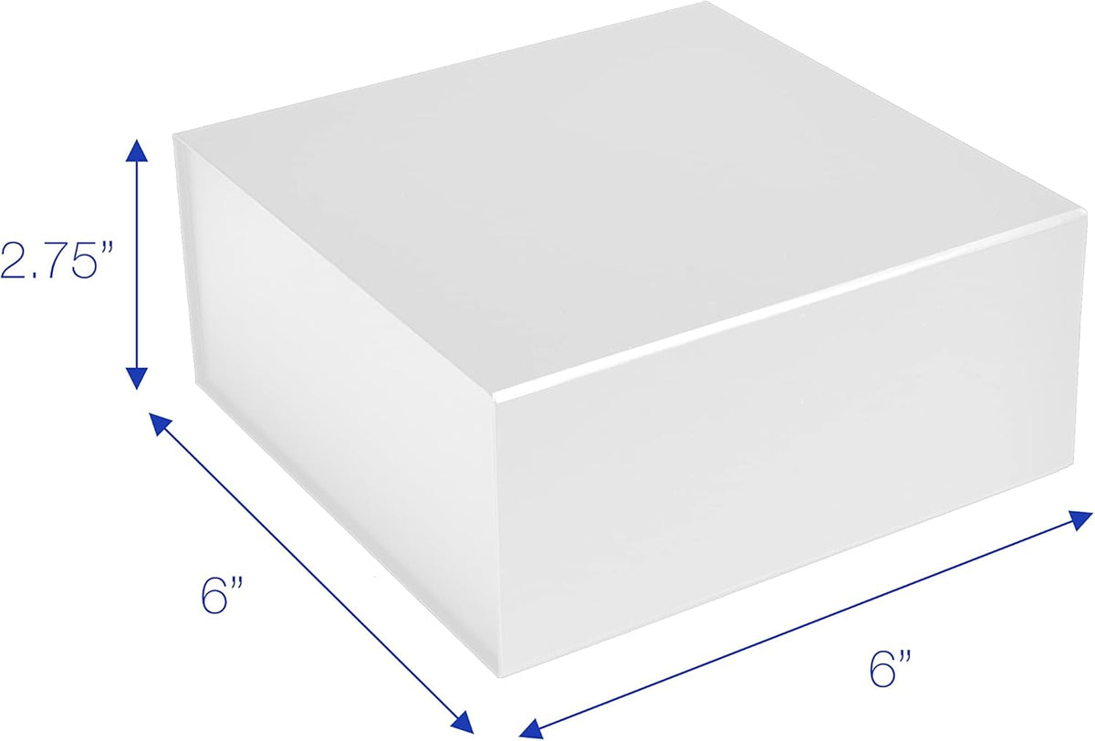 CECOBOX - Gift Boxes with Lids for Presents 6"x6"x2.75" - Matte, Collapsible Magnetic Closure Gift