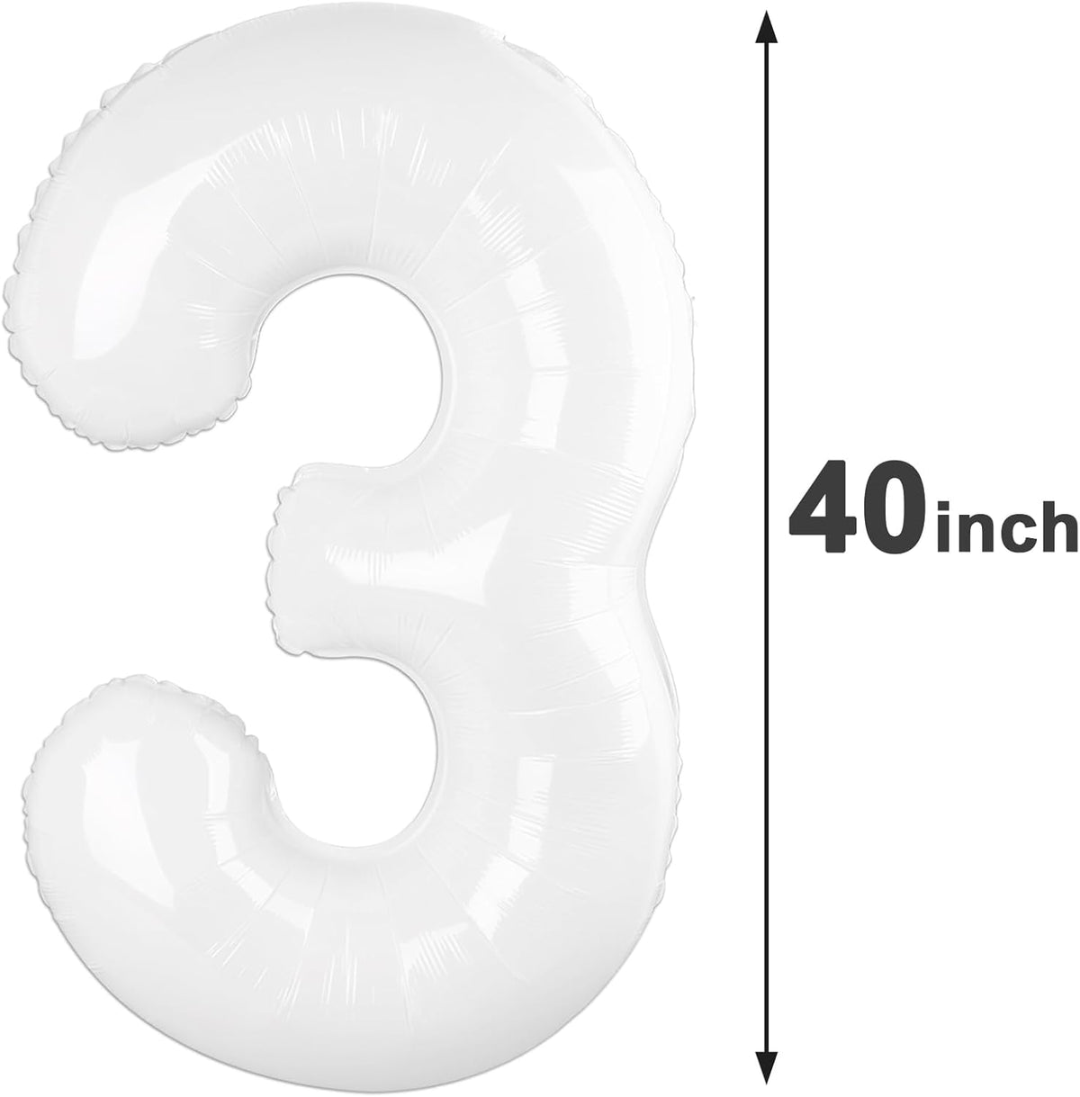 40 Inch White 3 Large Number Balloon, 3 13 23 30 33 36 White Birthday Party Decorations, Number