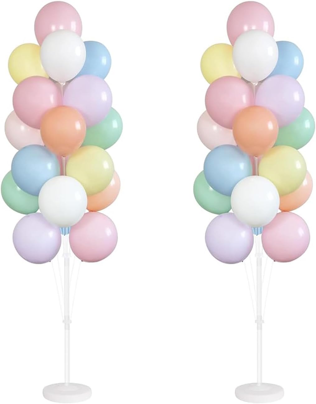 Leesoot 2 Sets 74inch Macarons Floor Balloon Column Kit Stand with Balloon Backdrop Decoration for