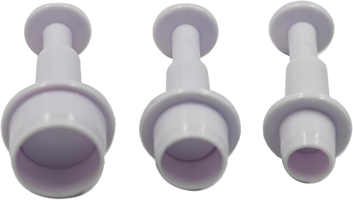 pson 3Pcs Plunger Cookie Cutter Set, Mini Plastic Biscuit Molds for Cake Decorating, Baking