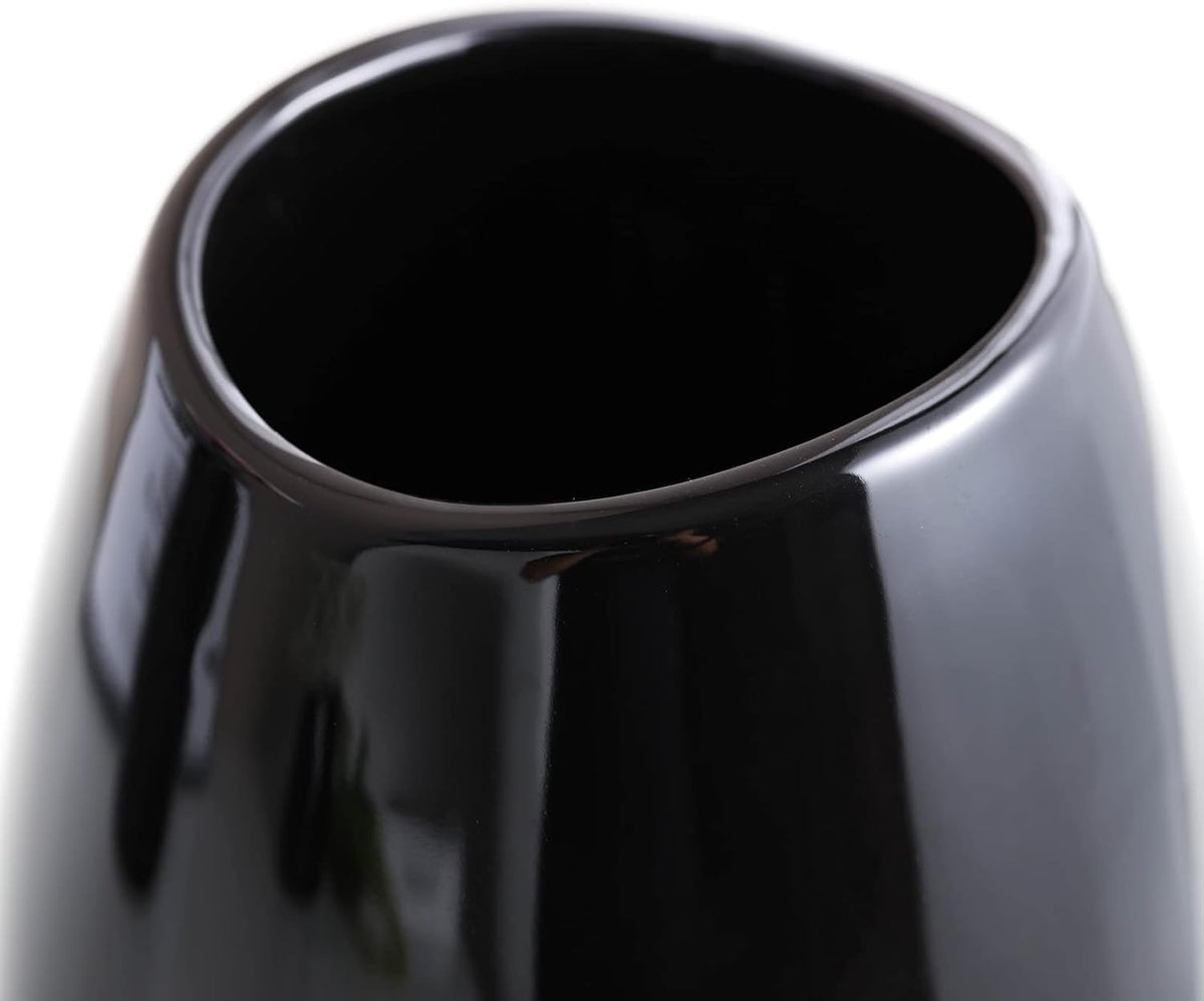 hjn Ceramic Vase Set of 3 Black Flower Vase for Home Decor, Modern Decorative Vase for
